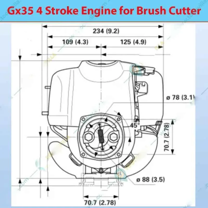 Heavy Duty 35 cc 4 Stroke Engine for Brush Cutter