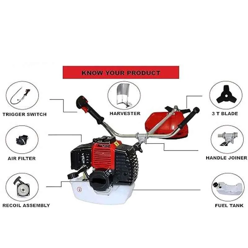 Greenleaf 4 Stroke 50CC Side Pack Brush Cutter Machine, BBC-4SP