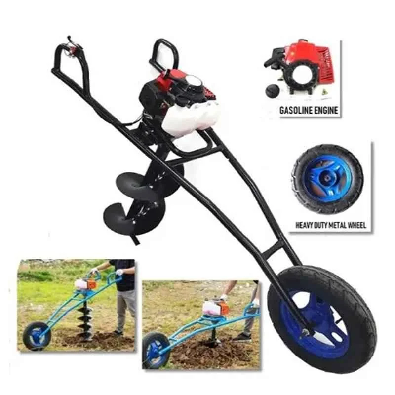 Greenleaf 63CC Trolley Type Earth Auger with Single Wheel & 12 inch Drill