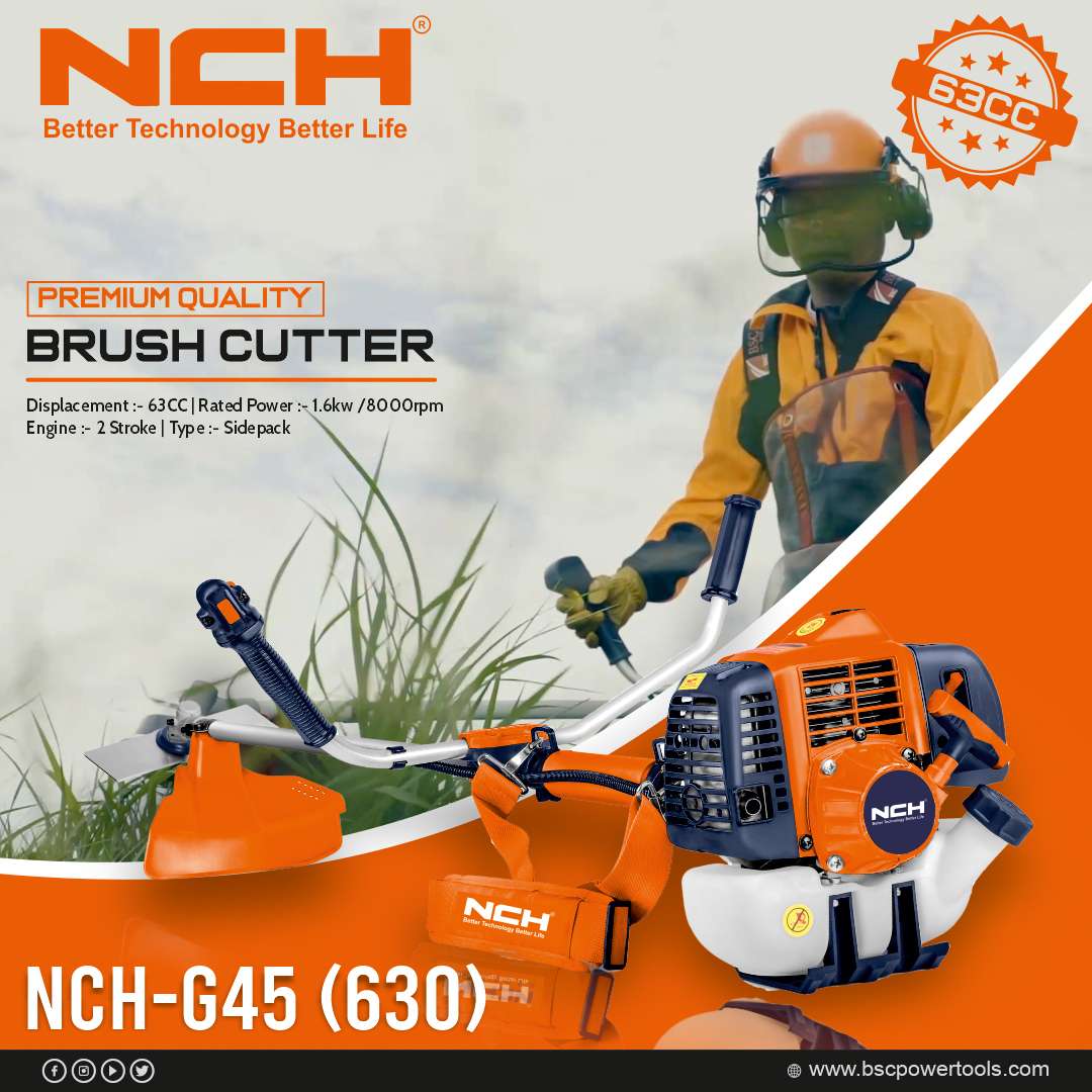 NCH G45, 63cc 1.7kW 2-Stroke Sidepack Petrol Brush Cutter