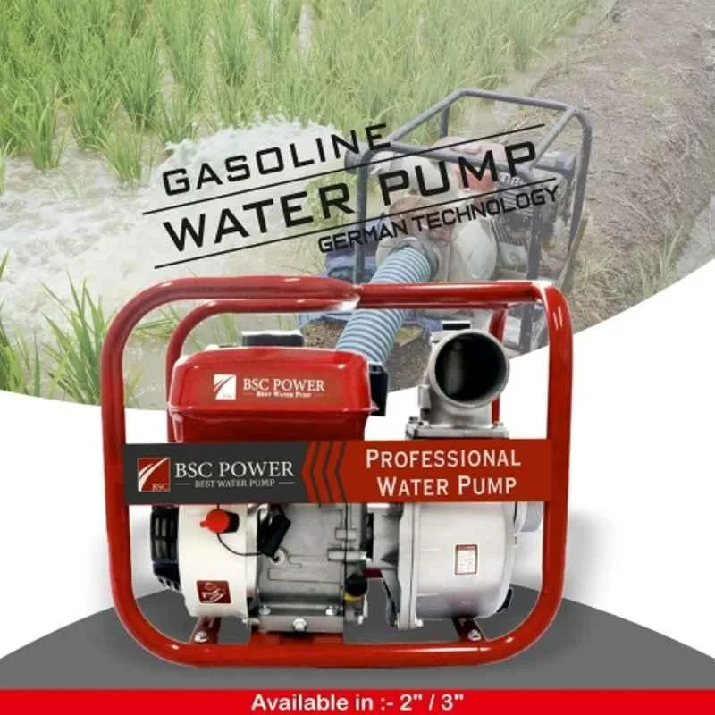 BSC WP-20, 4-stroke 7.5 HP 2 inch Petrol Operated Water Pump | Suitable for Irrigation Purposes