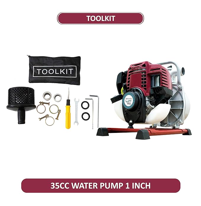 Petrol Engine Water Pump of 1.5 inch 4 Stroke With 35 cc Displacement Used For Irrigation, Water Logging