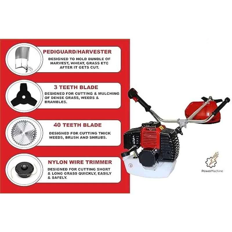 Greenleaf 4 Stroke 50CC Side Pack Brush Cutter Machine, BBC-4SP