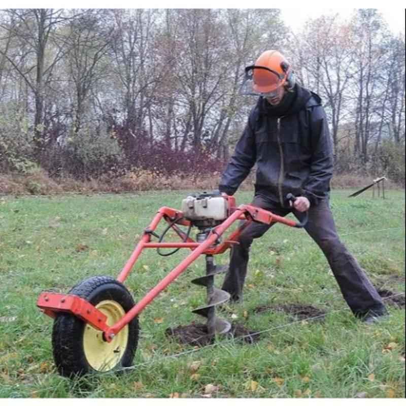 Greenleaf 63CC Trolley Type Earth Auger with Single Wheel & 12 inch Drill