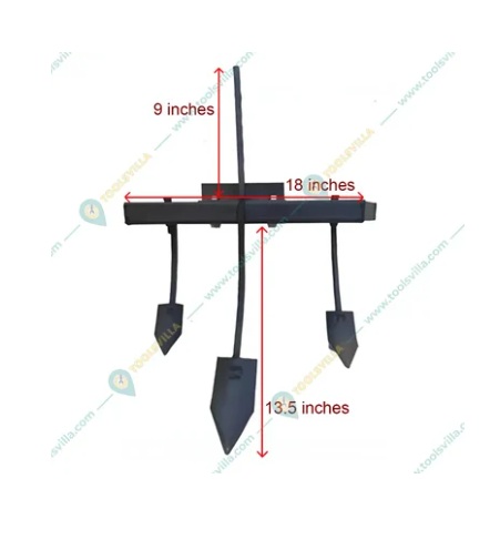Mild Steel Economy Fix Cultivator Attachment for 5 to 10 HP Power Tiller