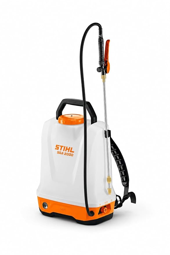Stihl SGA 2000 Cordless Battery Backpack Sprayer, 20L Agricultural Sprayer with 6 Bar Pressure, 8+ Hours Runtime, 4 Nozzle Options, Orange & White