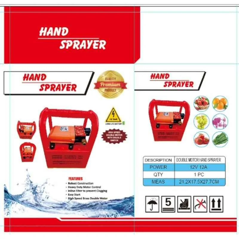 Greenleaf 12V 7.5lpm Portable Double Motor Battery Sprayer with 30ft Hose Pipe