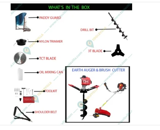 Greenleaf 68cc 2 in 1 Earth Auger & Brush Cutter with 8 inch Drill Bit