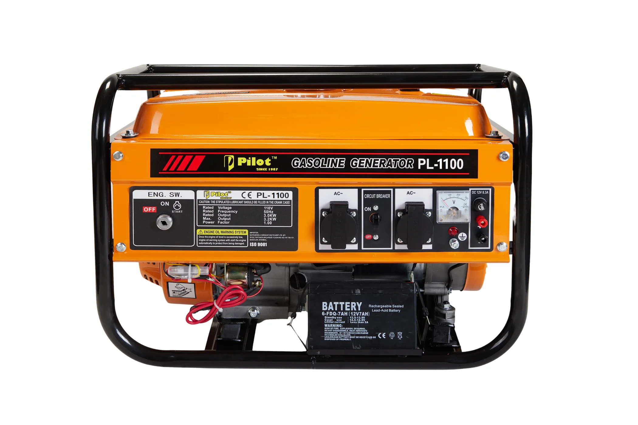 Gasoline Generator 1.1 KVA Portable Power with Self Start Large Fuel Tank Inbuilt Battery
