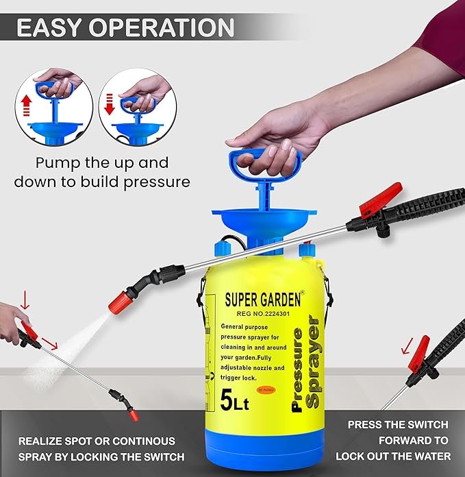 GREEN LEAF 5 LTR PRESSURE SPRAYER - Agriculture Equipment